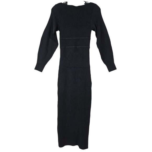 SELF-PORTRAIT Sweetheart-Neck Ribbed-Knit bodycon  Midi Dress - Picture 6 of 16